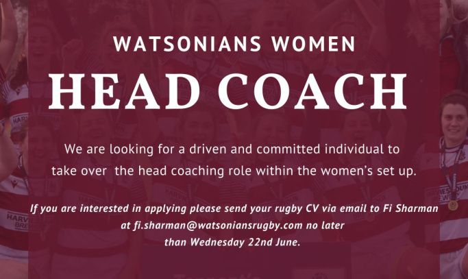 Vacancy - Women's XV Head Coach
